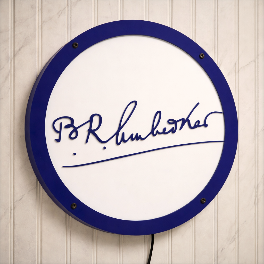 Dr. Babasaheb Signature Aura – LED Wall Hanging