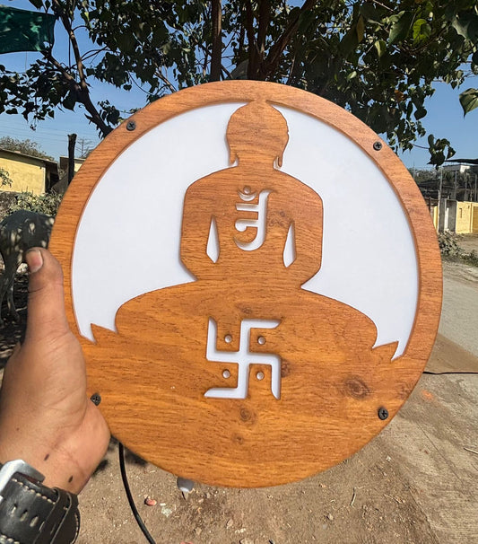 Wooden Vardhamana Mahavira LED