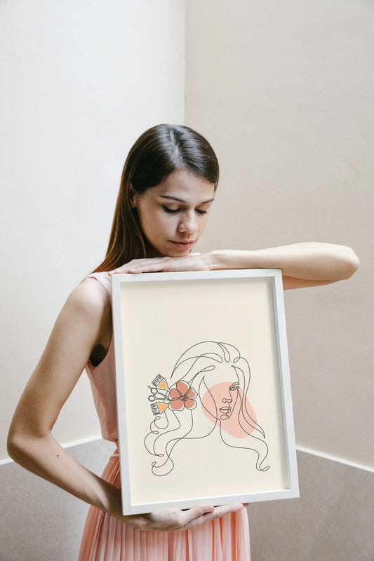 Elegance Flower Line Art Frame