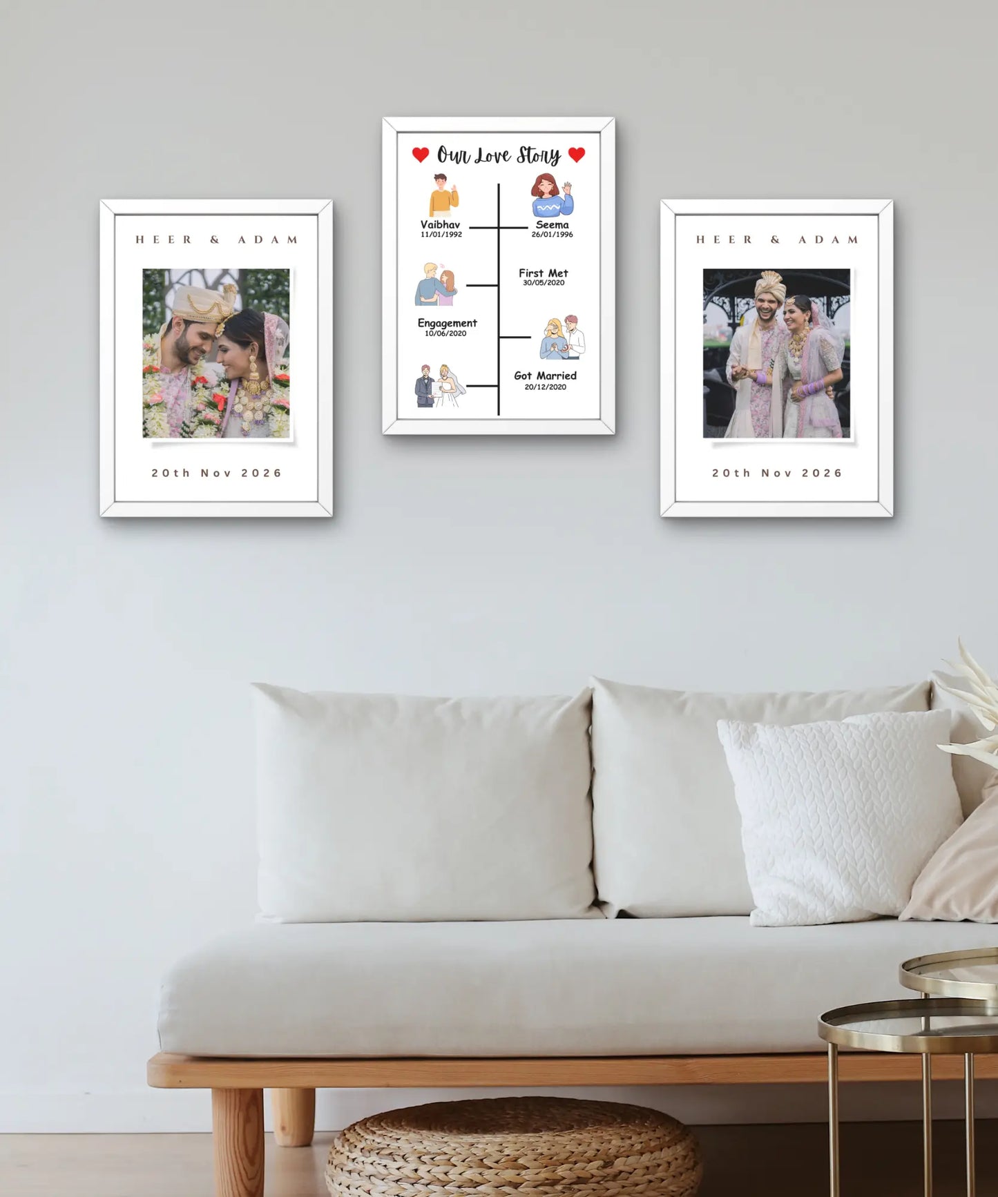 Love Story Timeline Set of 3 Frames