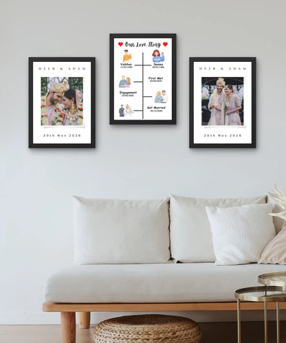 Love Story Timeline Set of 3 Frames