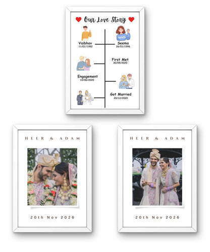 Love Story Timeline Set of 3 Frames