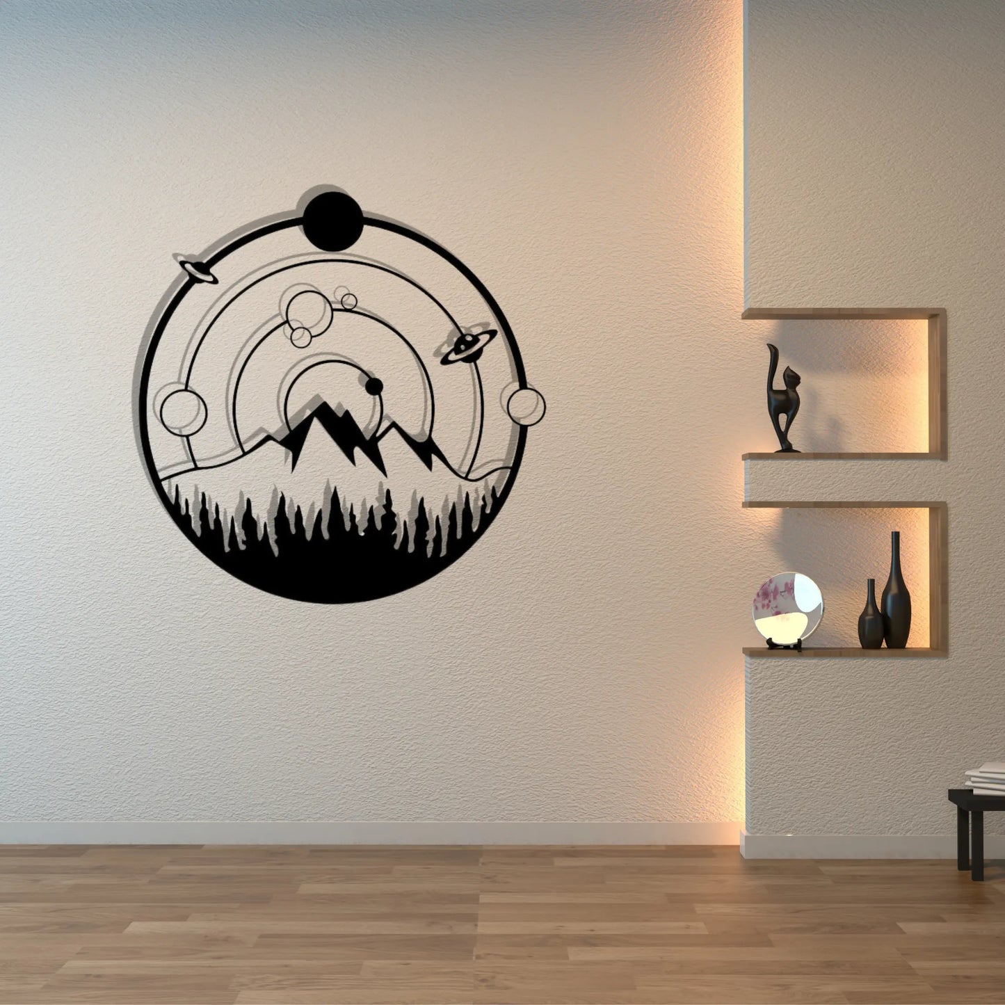 Space Design Wooden Wall Hanging