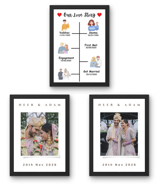 Love Story Timeline Set of 3 Frames