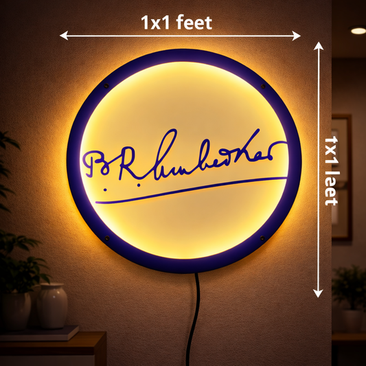 Dr. Babasaheb Signature Aura – LED Wall Hanging