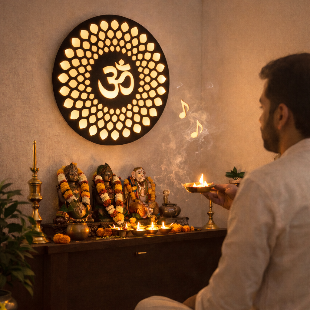 Om Mandala LED with 22 Music Mantra